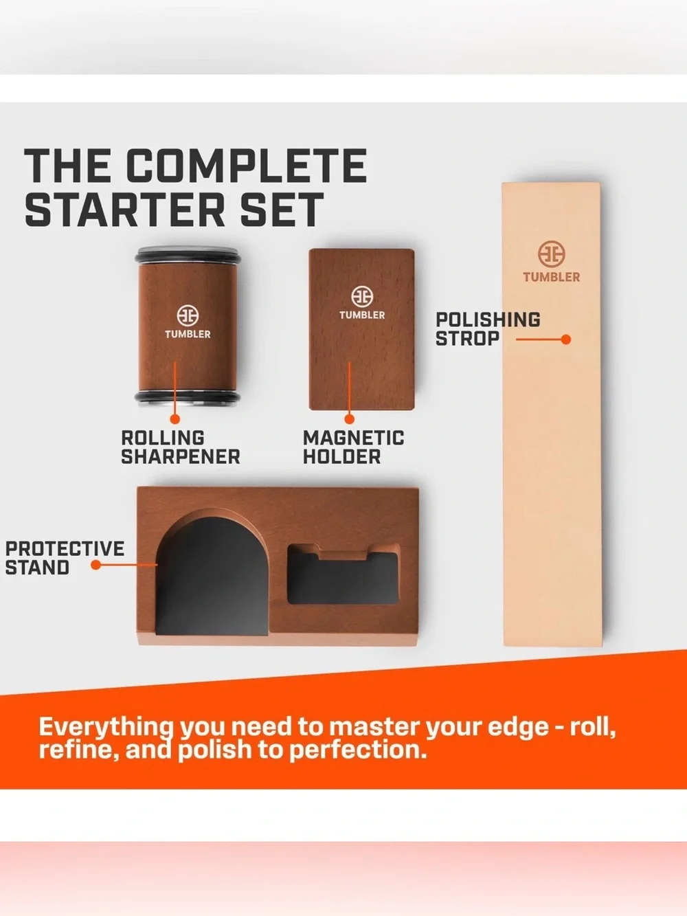 Tumbler Rolling Knife Sharpener Starter Set NIB